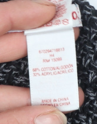 Bongo Womens Grey Chunky Knit Open Cardigan Size M