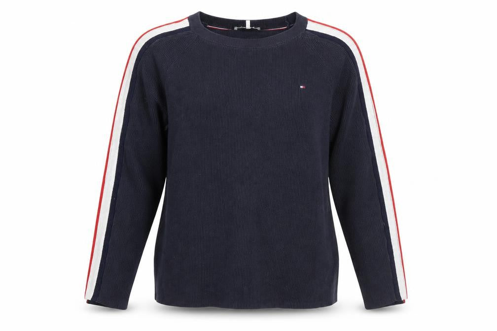 Tommy Hilfiger Women's Blue Cotton Crew Neck Jumper M