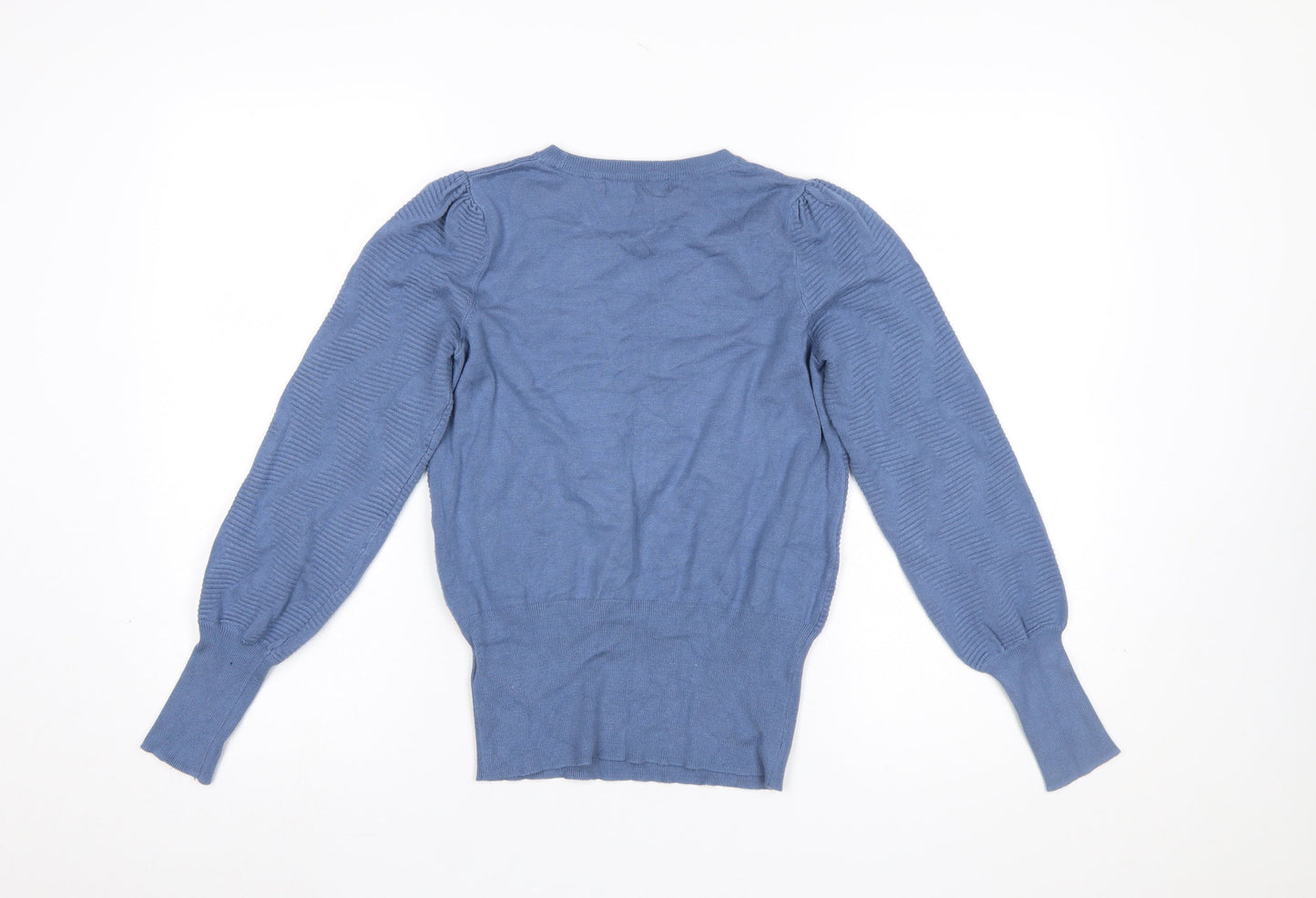 Marks and Spencer Women's Blue Knit Crew Neck Pullover Jumper Size S