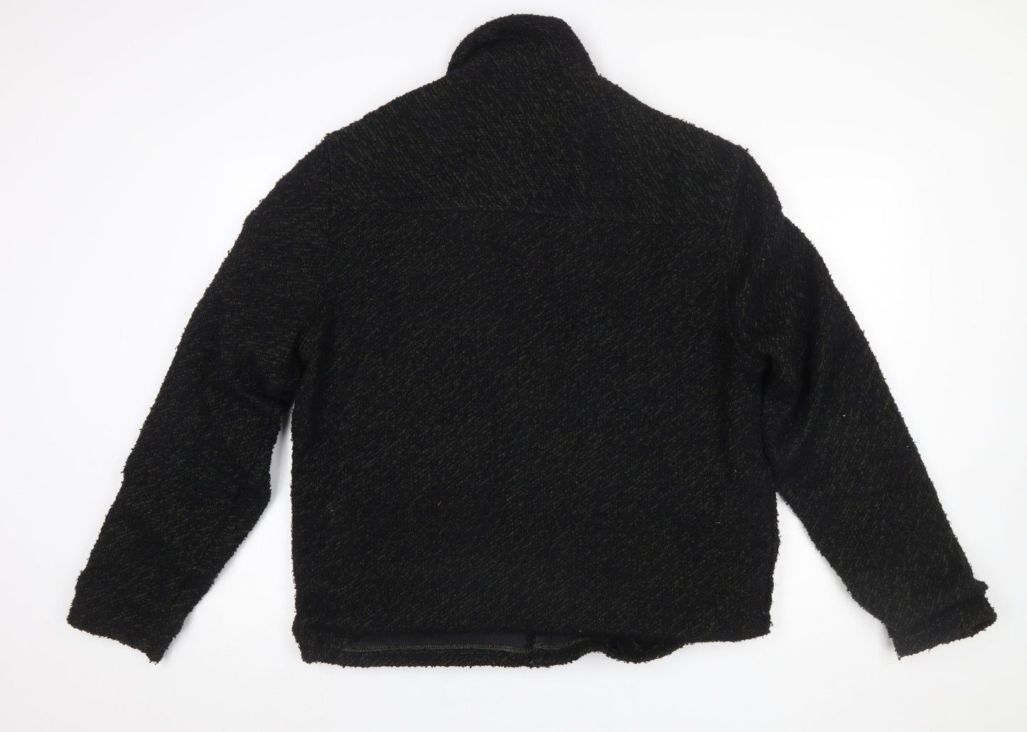 Folk Men Black L Basic Jacket Polyester Casual Mid-Length