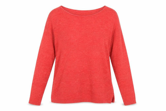 FatFace Women Red Cotton Crew Neck Long Sleeve Pullover Jumper Size 8