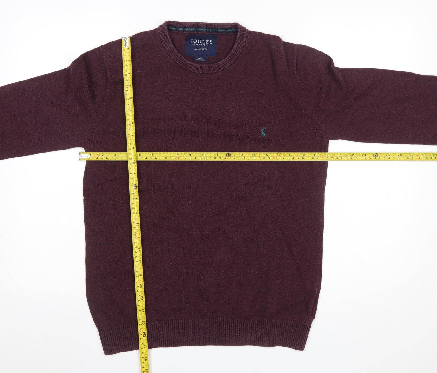 Joules Men's Purple Cotton Crew Neck Pullover Jumper Size S