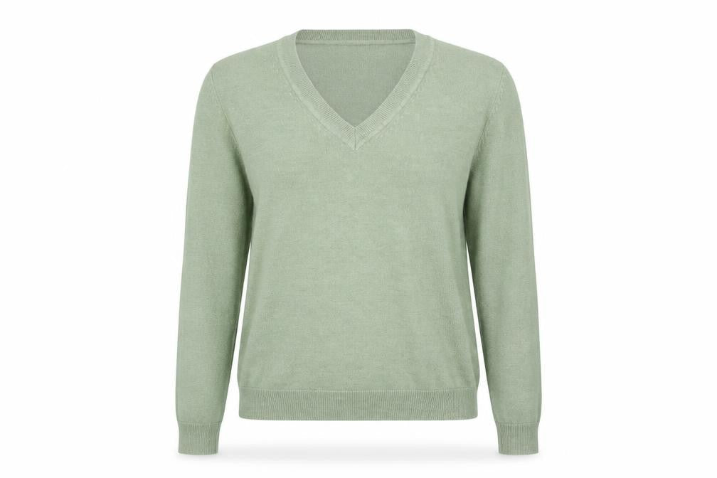 Marks & Spencer Women’s Green V-Neck Long Sleeve Acrylic Jumper Size S
