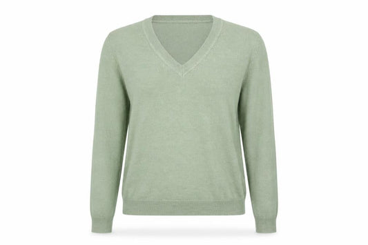 Marks & Spencer Women’s Green V-Neck Long Sleeve Acrylic Jumper Size S
