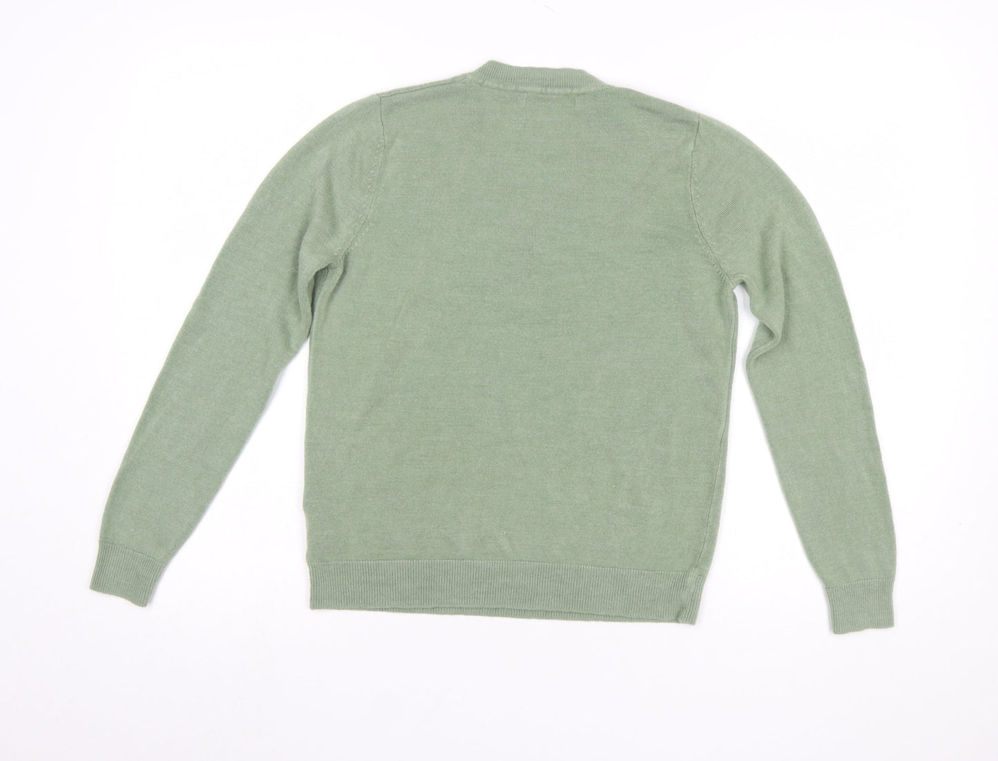 Marks and Spencer Women’s Green V-Neck Long Sleeve Acrylic Jumper Size S