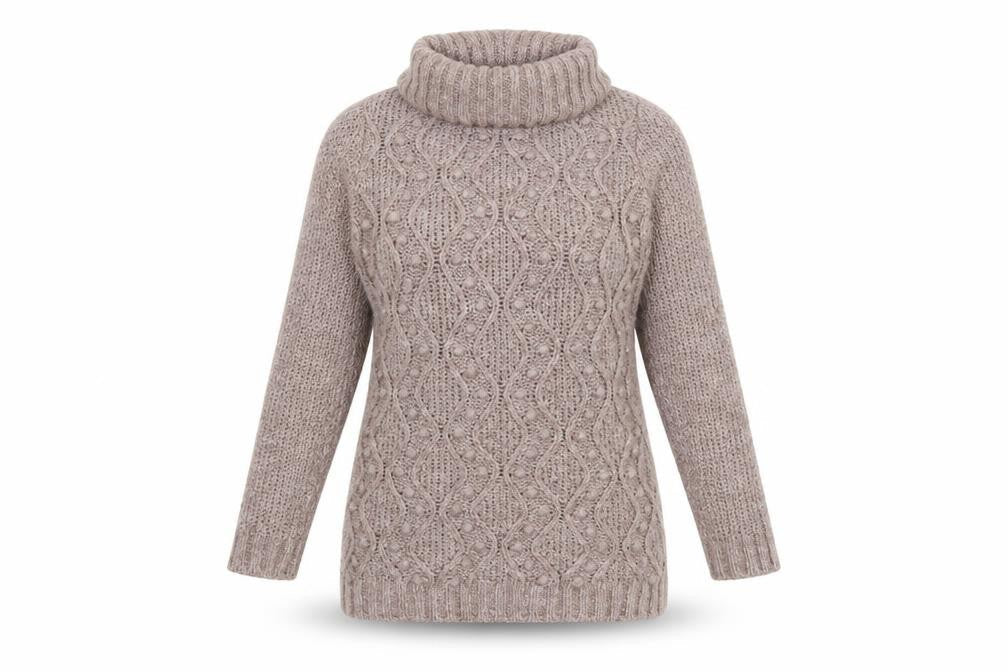Marks & Spencer Womens Pink Roll Neck Chunky Knit Jumper UK 12