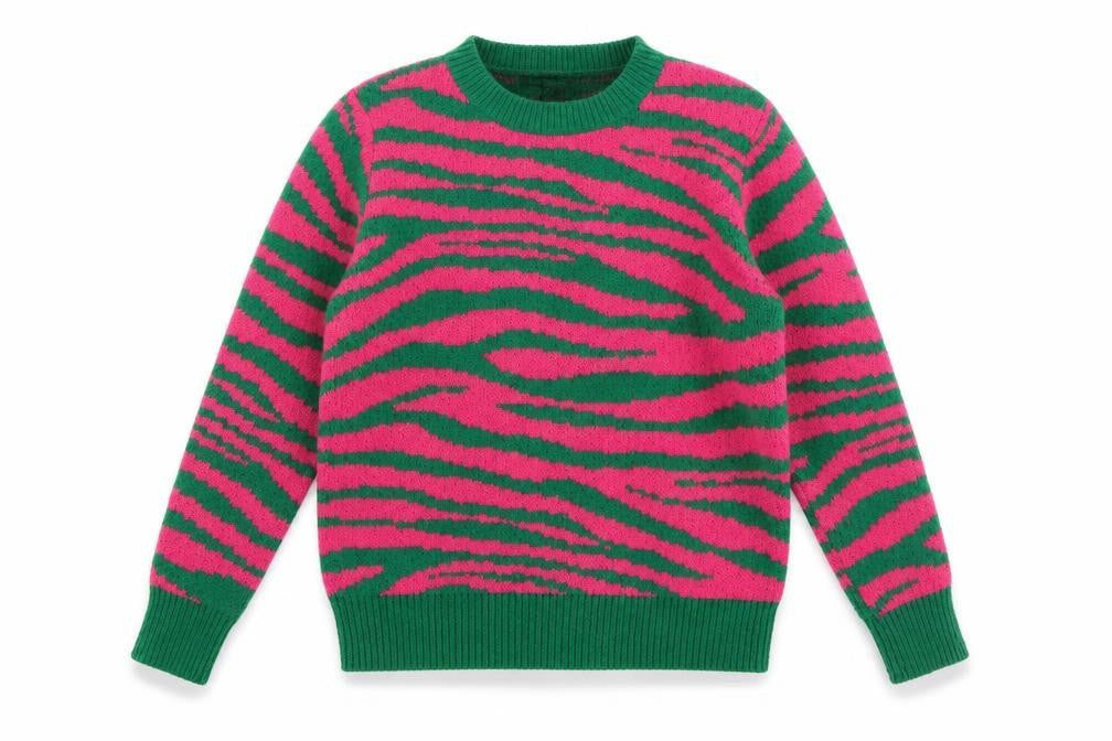 QED London Women's Multicoloured Animal Print Knit Jumper Size S