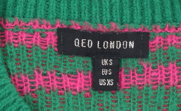 QED London Women's Multicoloured Animal Print Knit Jumper Size S