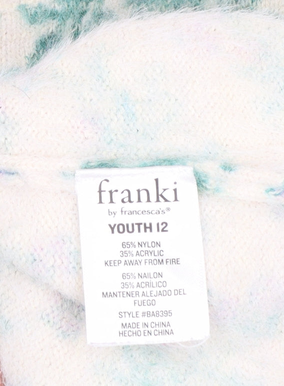 Franki by Francesca’s Girls Ivory Floral Pullover Jumper Size 12 Nylon Blend