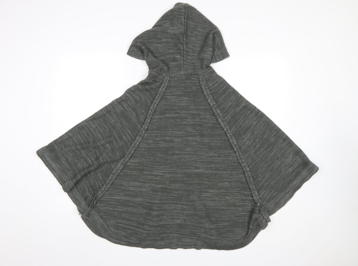 Heaven Sent Womens Grey Hooded Knit Cape Jumper Size 10