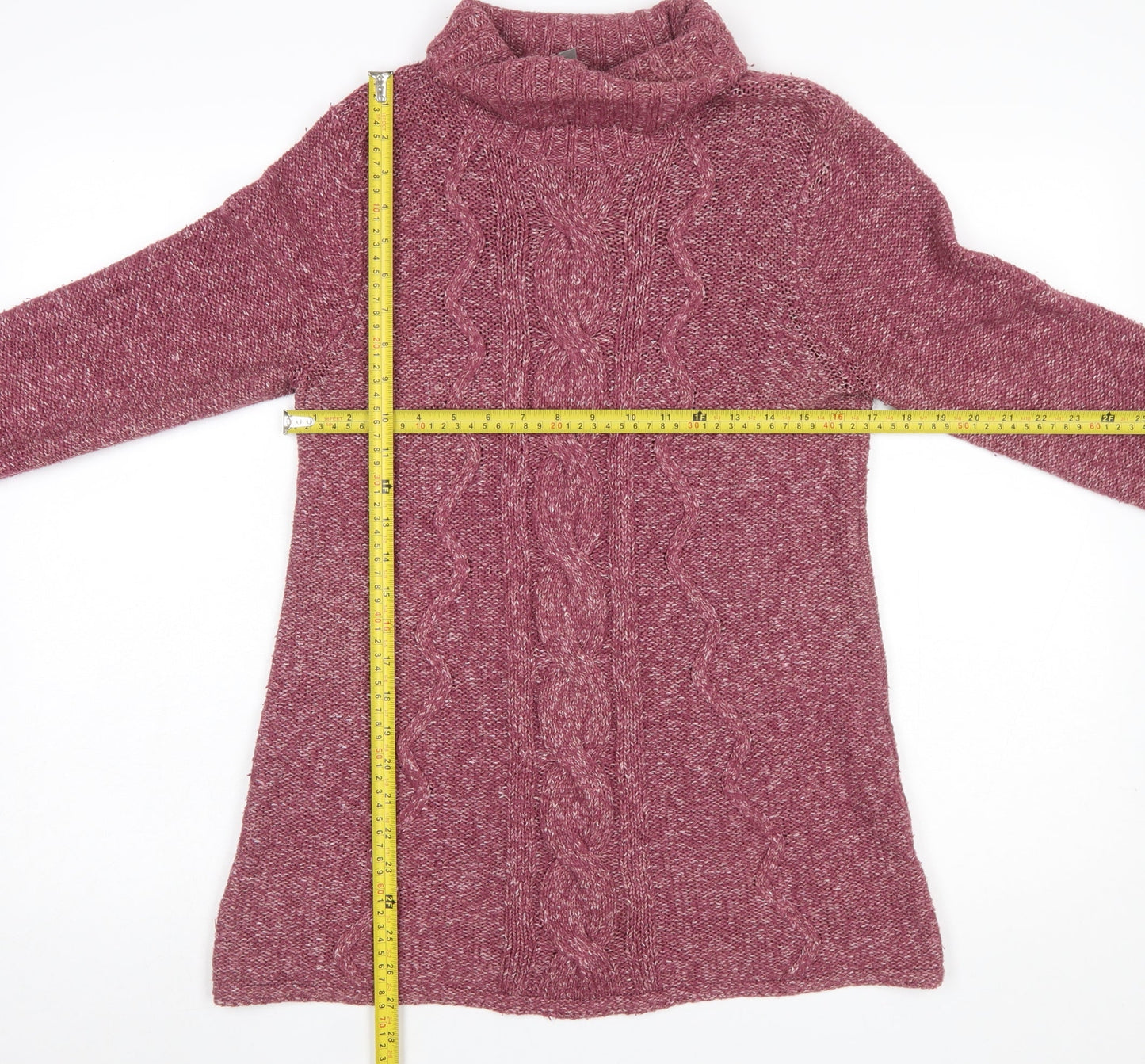 Next Women’s Purple Roll Neck Cable-Knit Jumper Size 12