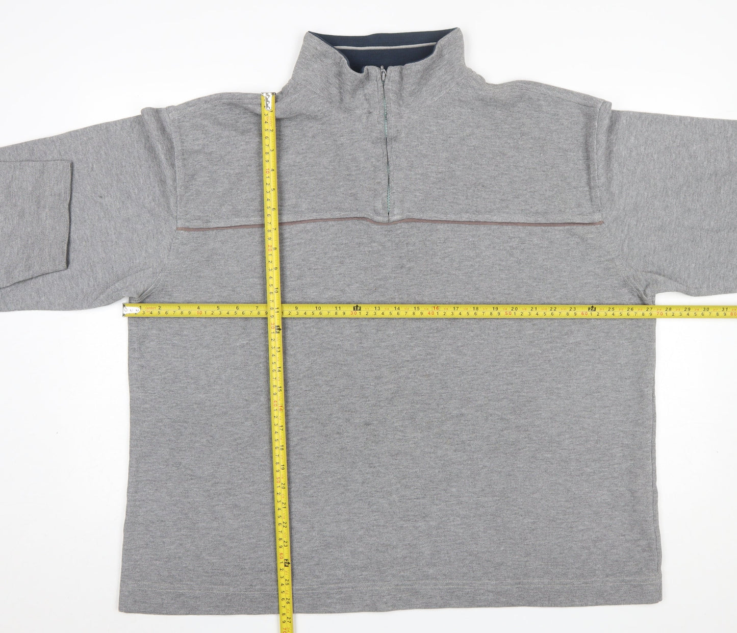 Trader Jeans Company Mens Grey 2XL 1/4 Zip Sweatshirt
