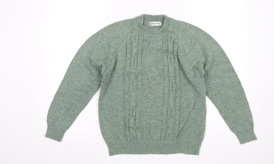 Damart Women’s Green Cable-Knit Pullover Jumper Size 12