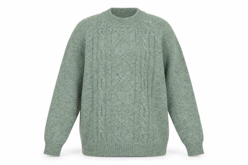 Damart Women’s Green Cable-Knit Pullover Jumper Size 12
