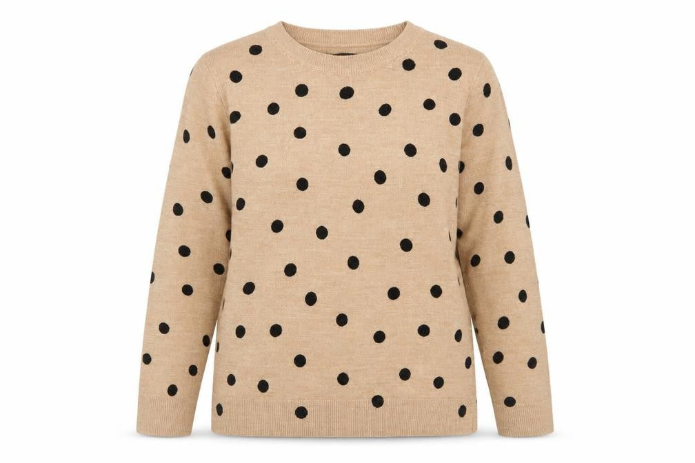 Marks & Spencer Women Beige Polka Dot Acrylic Jumper M