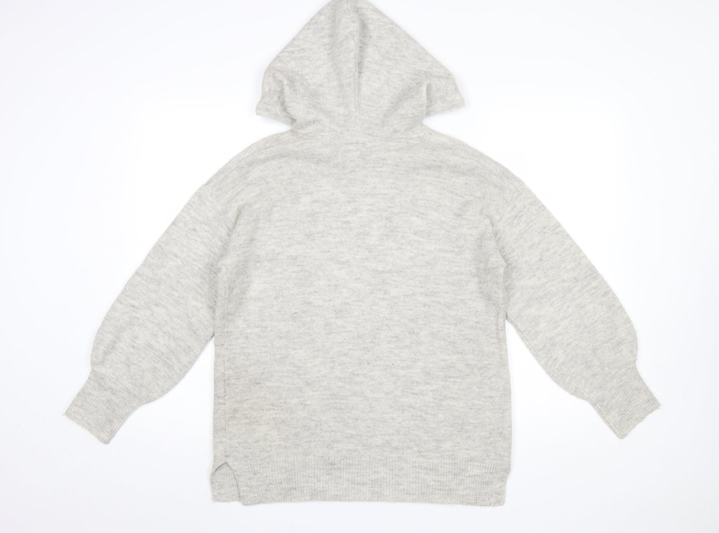 Monsoon Women's Grey Hooded Knit Pullover Jumper Size S
