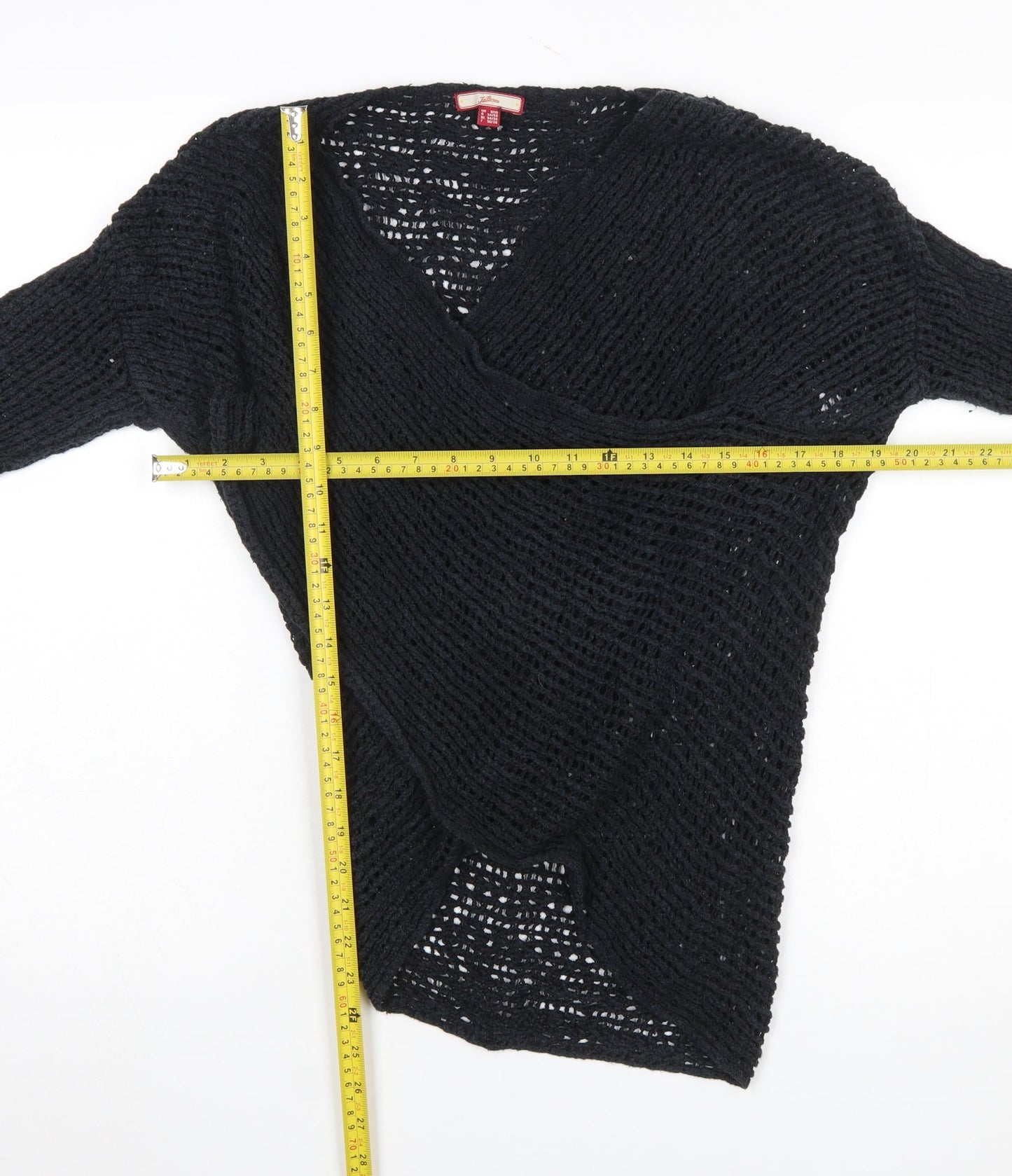 Joe Browns Women’s Black Open-Knit Wrap Jumper Size 8/10
