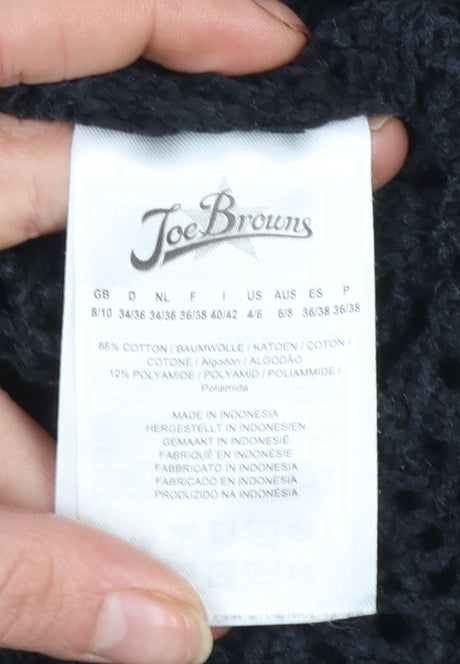 Joe Browns Women’s Black Open-Knit Wrap Jumper Size 8/10
