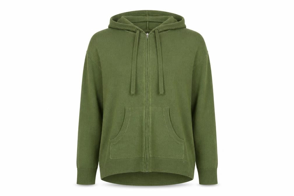 Marks & Spencer Women’s Green Acrylic Full Zip Hooded Jumper M