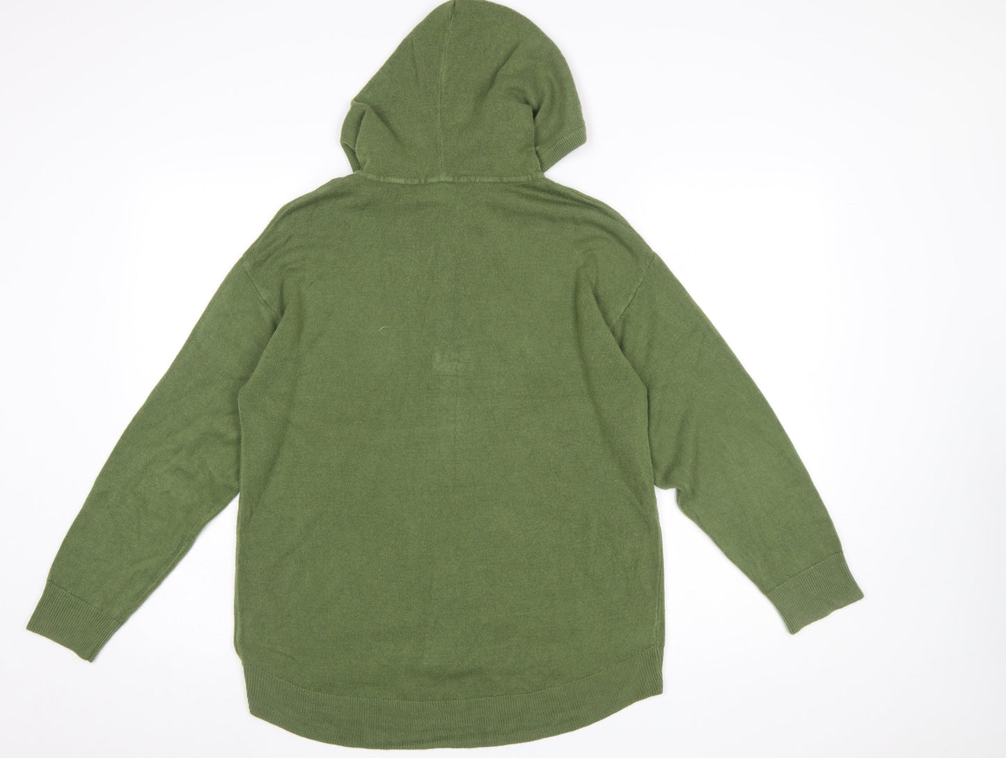 Marks and Spencer Women’s Green Acrylic Full Zip Hooded Jumper M