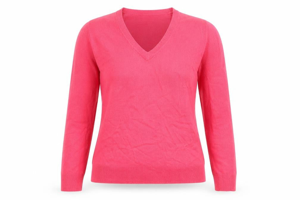 Marks and Spencer Women’s Pink V-Neck Acrylic Jumper Size 10