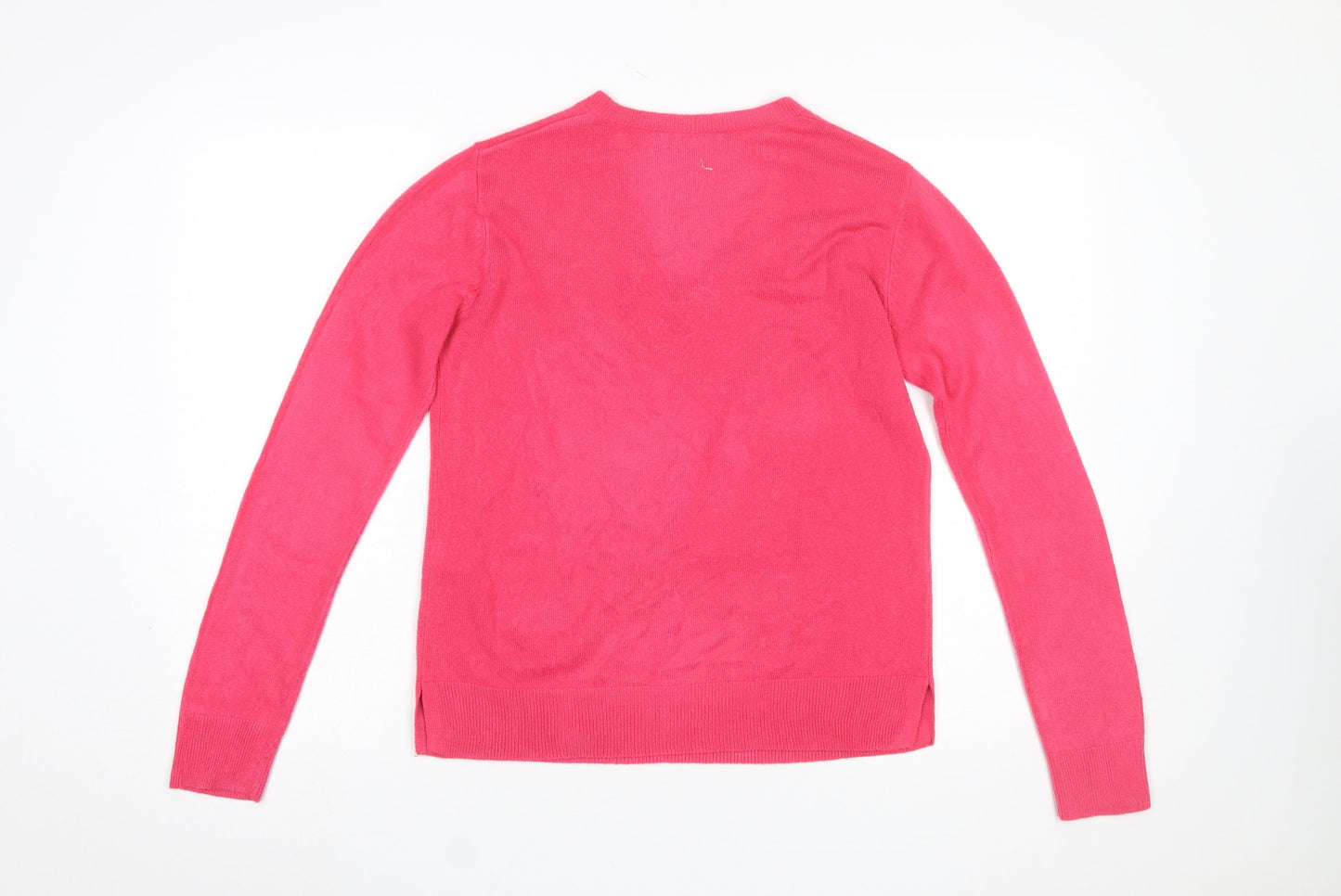 Marks and Spencer Women’s Pink V-Neck Acrylic Jumper Size 10
