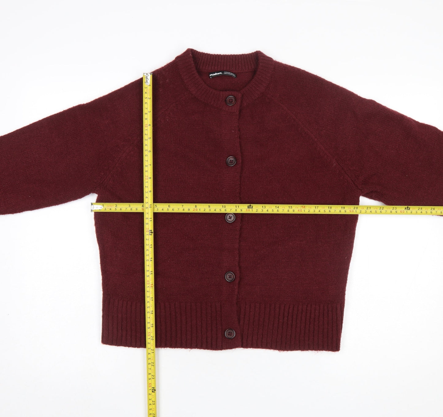 Threadbare Women's Burgundy Cardigan Size 10 Acrylic Blend Knit