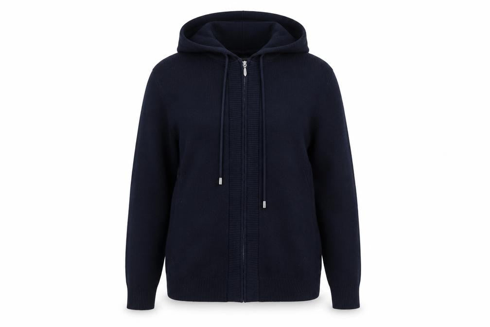 Marks & Spencer Women's Blue Full Zip Hooded Jumper Size M