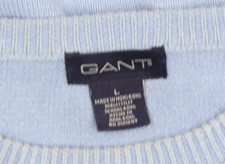 GANT Men’s Blue Cotton Crew Neck Pullover Jumper Size L