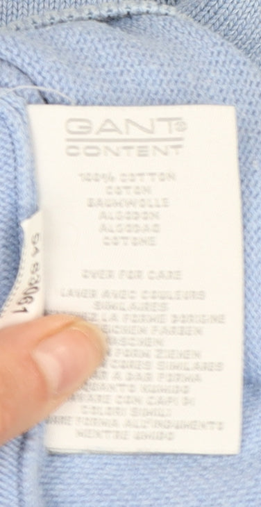 GANT Men’s Blue Cotton Crew Neck Pullover Jumper Size L
