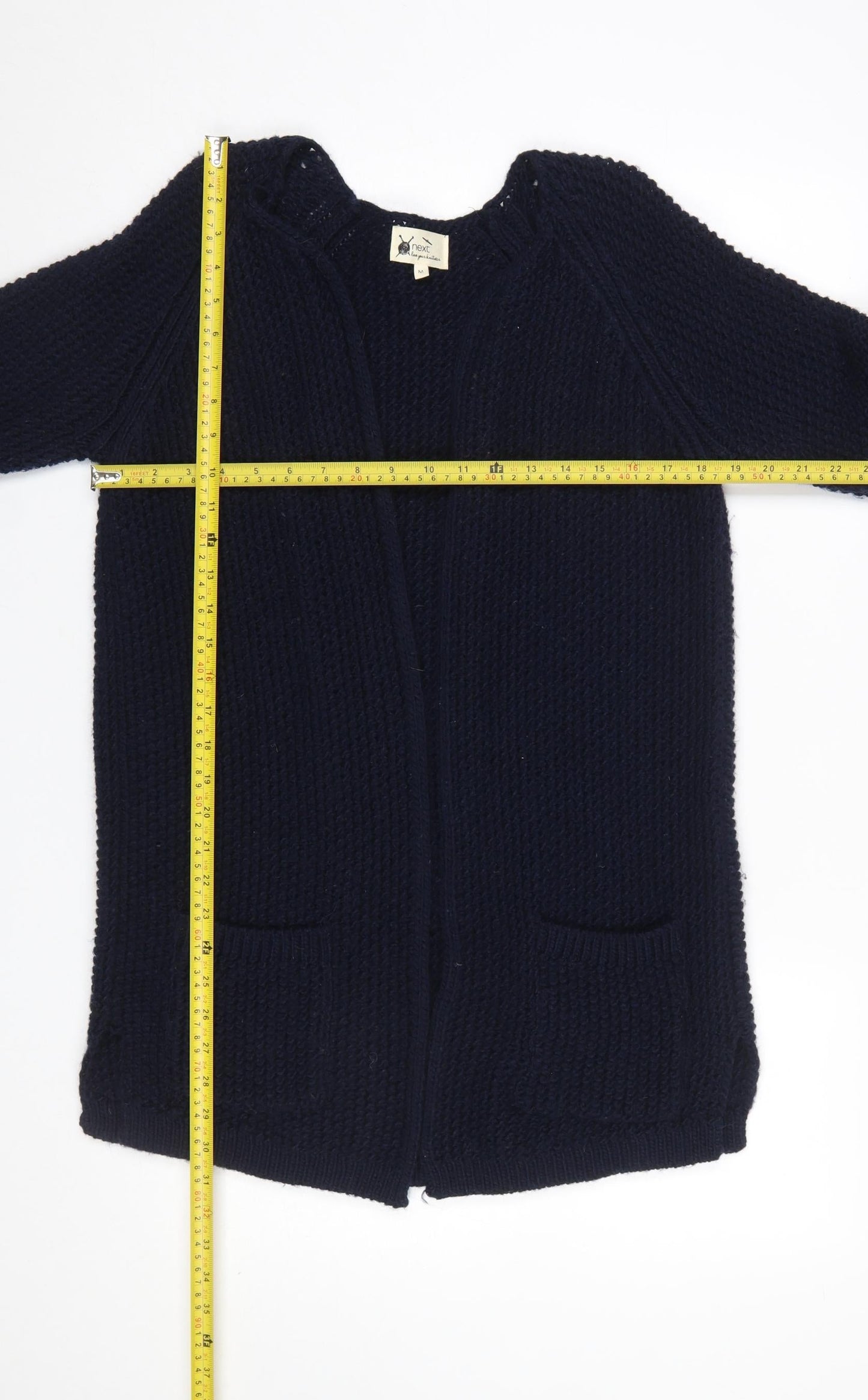 Next Women’s Blue Chunky Knit Open Cardigan Medium