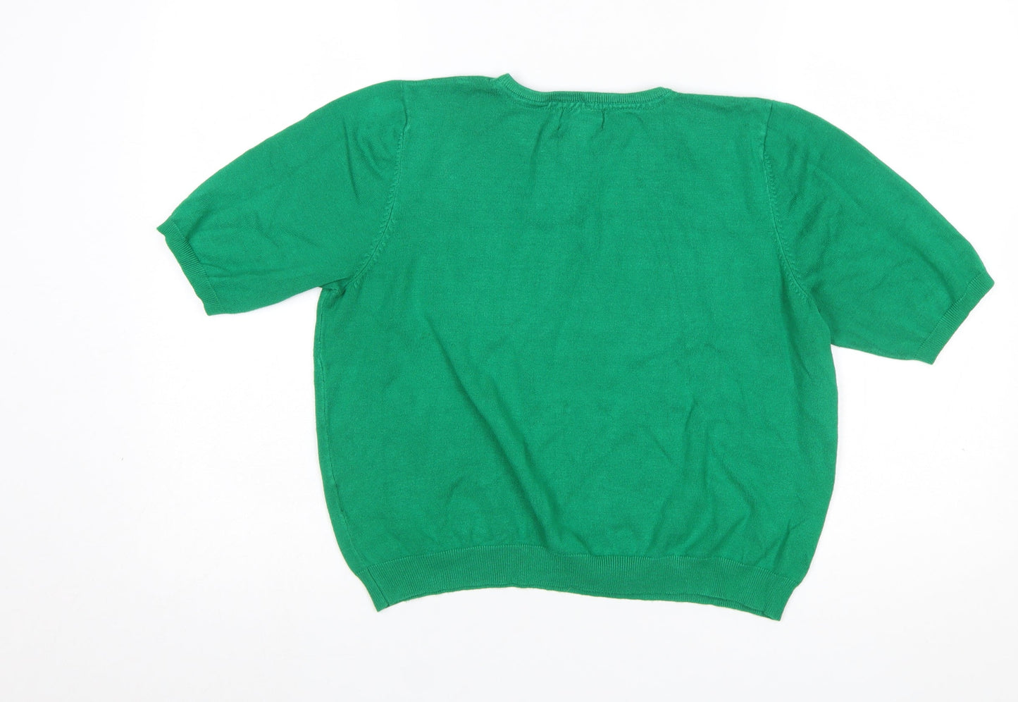 Lindy Bop Women's Green Short Sleeve Pullover Jumper Size L