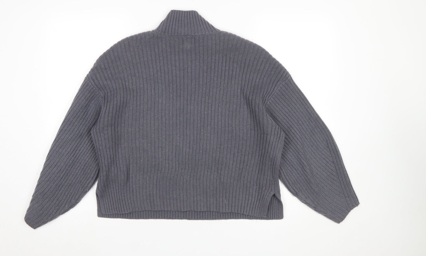 River Island Women’s Grey High Neck Chunky Knit Pullover Jumper M