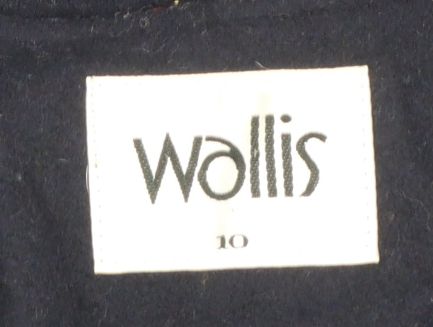 Wallis Women's Black Wool Waistcoat Fringe Hem Size 10