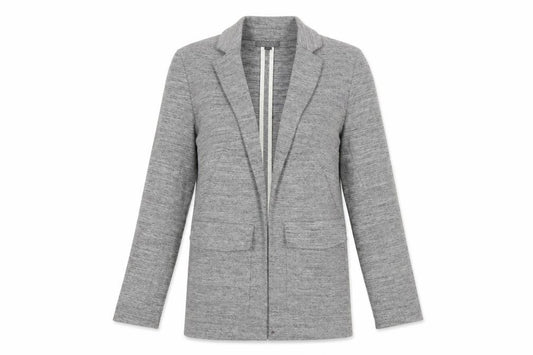 Topshop Womens Grey Cotton Blend Blazer Jacket UK 6 Regular Fit