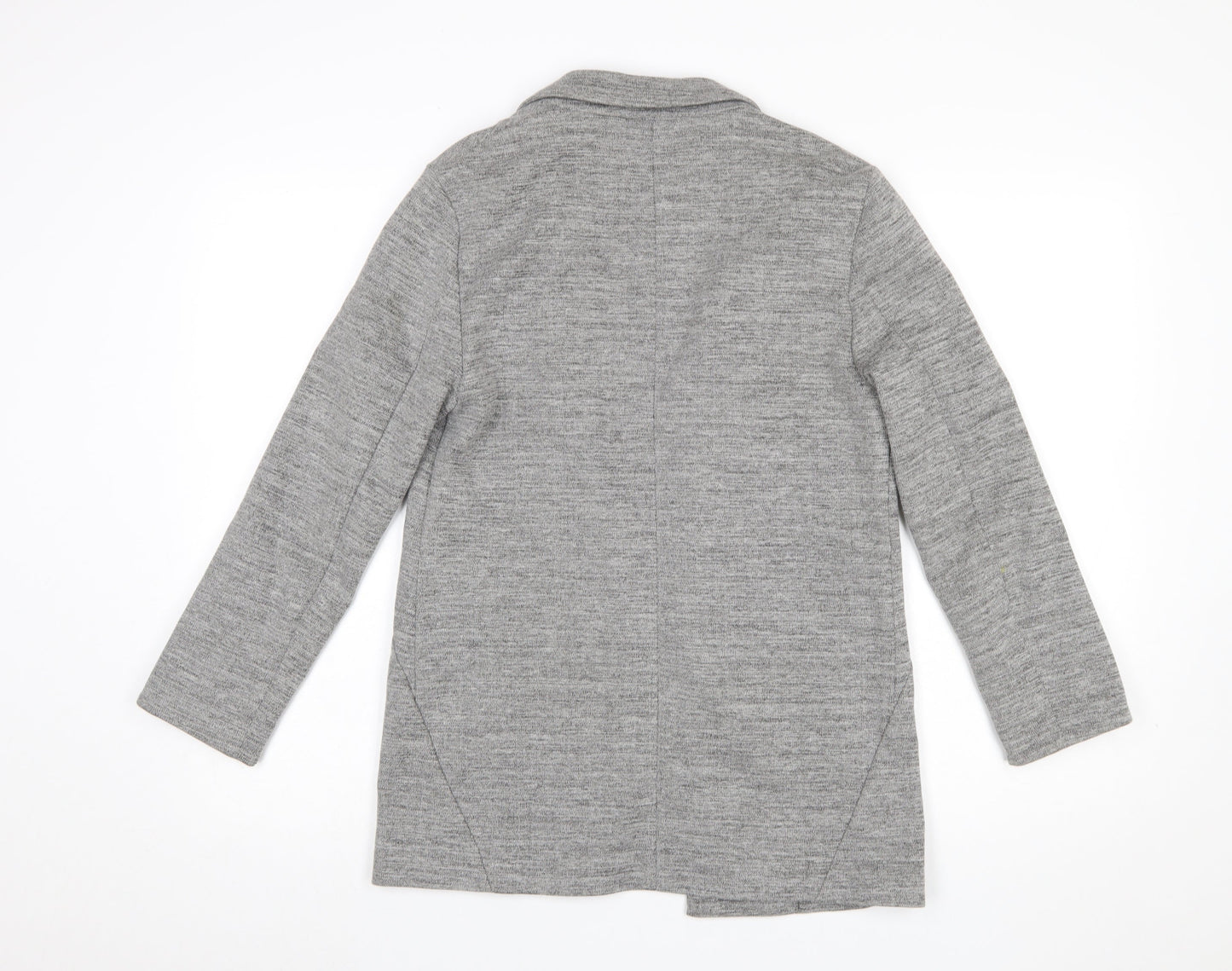 Topshop Womens Grey Cotton Blend Blazer Jacket UK 6 Regular Fit