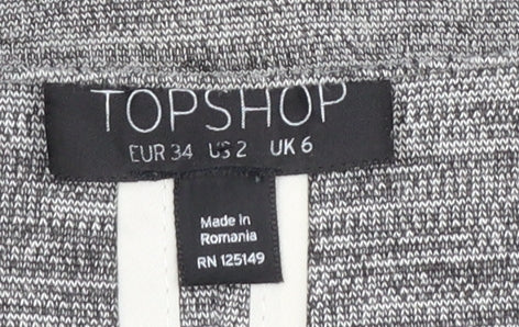 Topshop Womens Grey Cotton Blend Blazer Jacket UK 6 Regular Fit