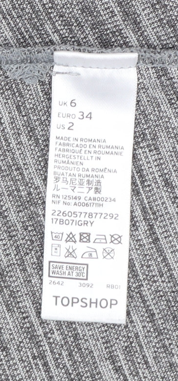 Topshop Womens Grey Cotton Blend Blazer Jacket UK 6 Regular Fit