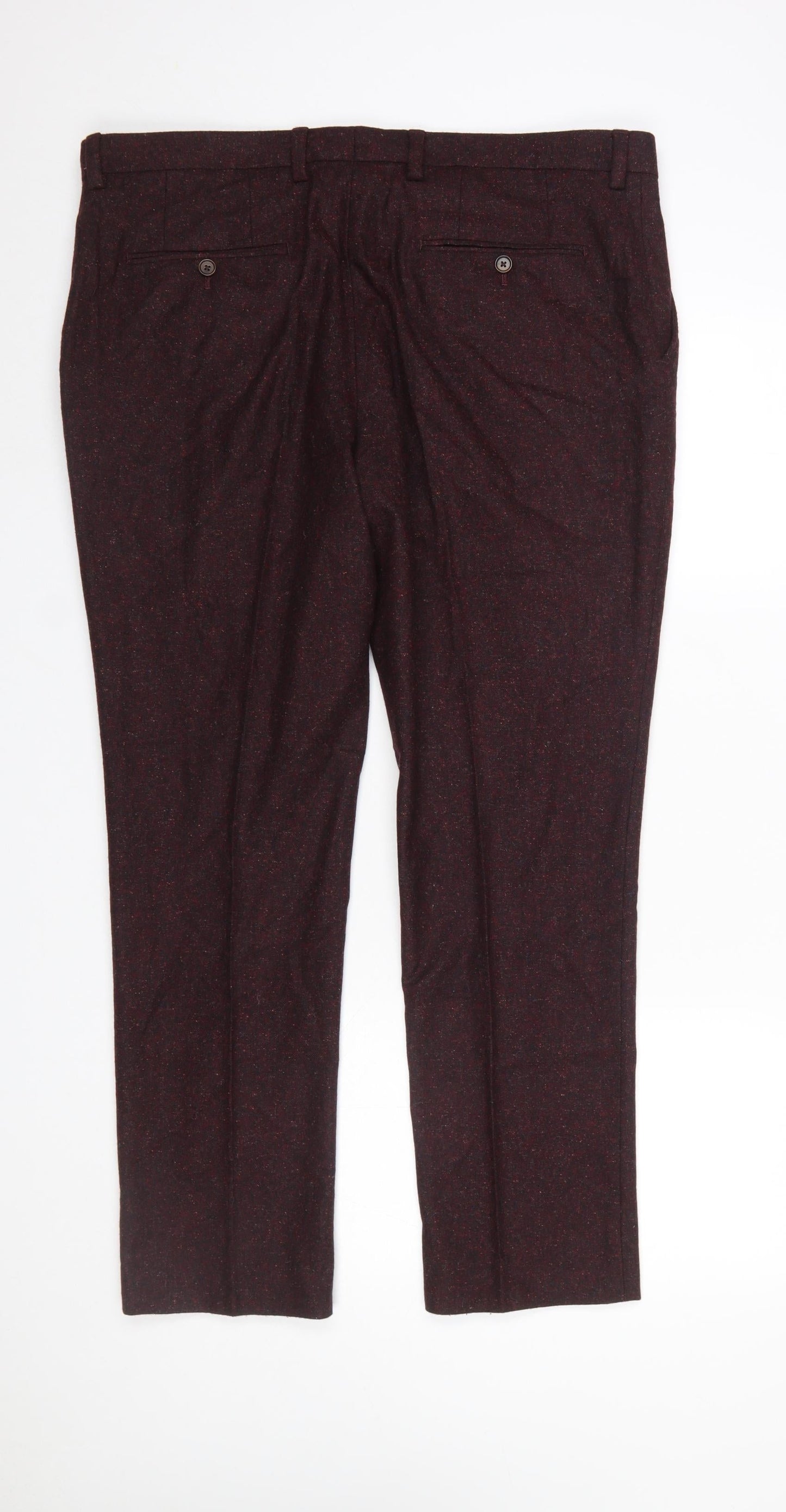 Next Men’s Brown Wool Blend Formal Dress Trousers Size 36R