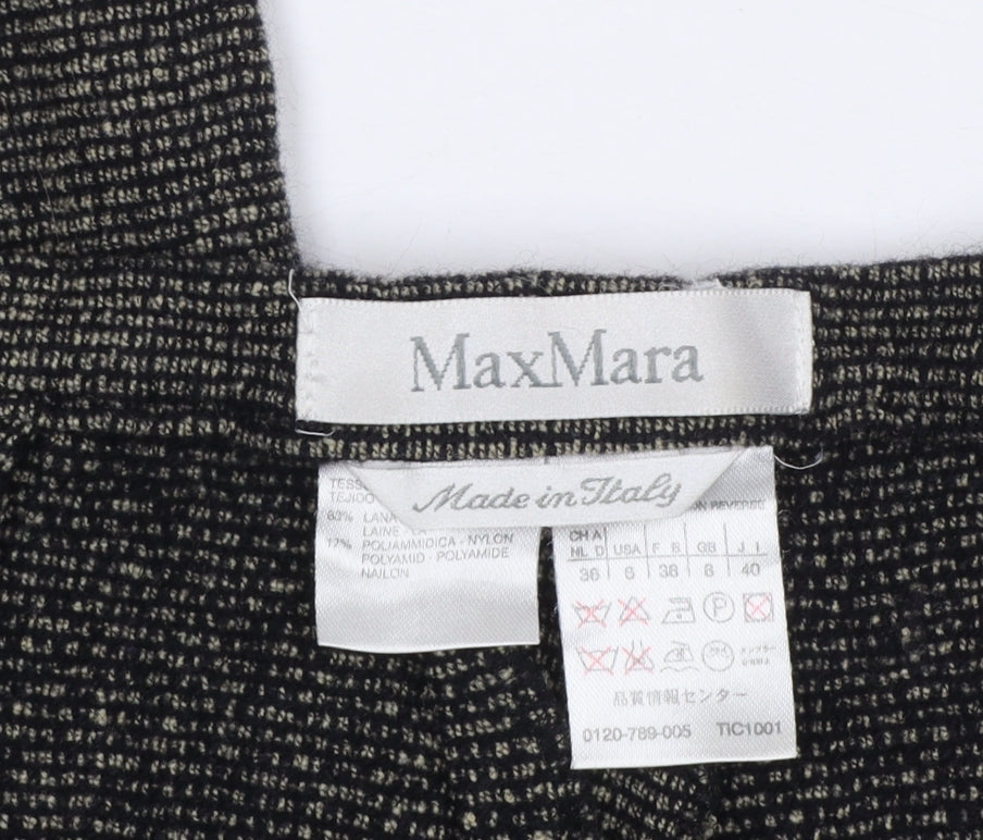 MaxMara Women’s Grey Wool Tweed Straight Trousers Size 12