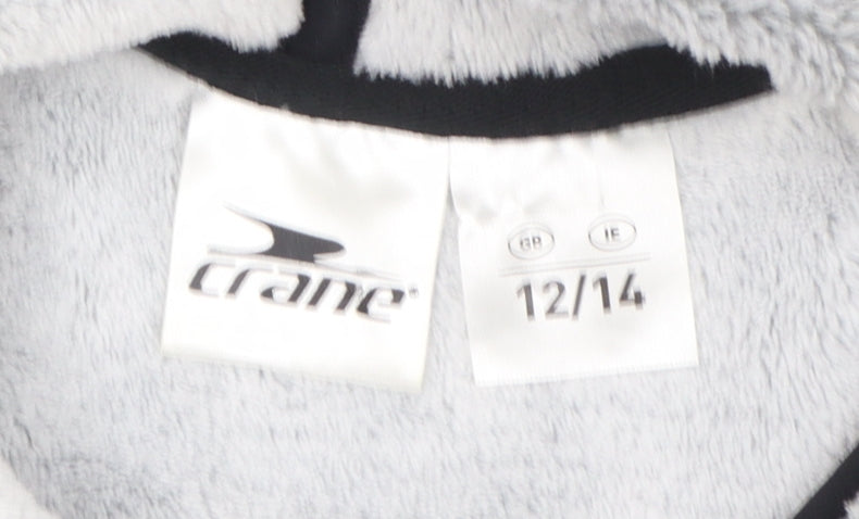 Crane Women Grey Size 12/14 Hooded Pullover Fleece Sweatshirt