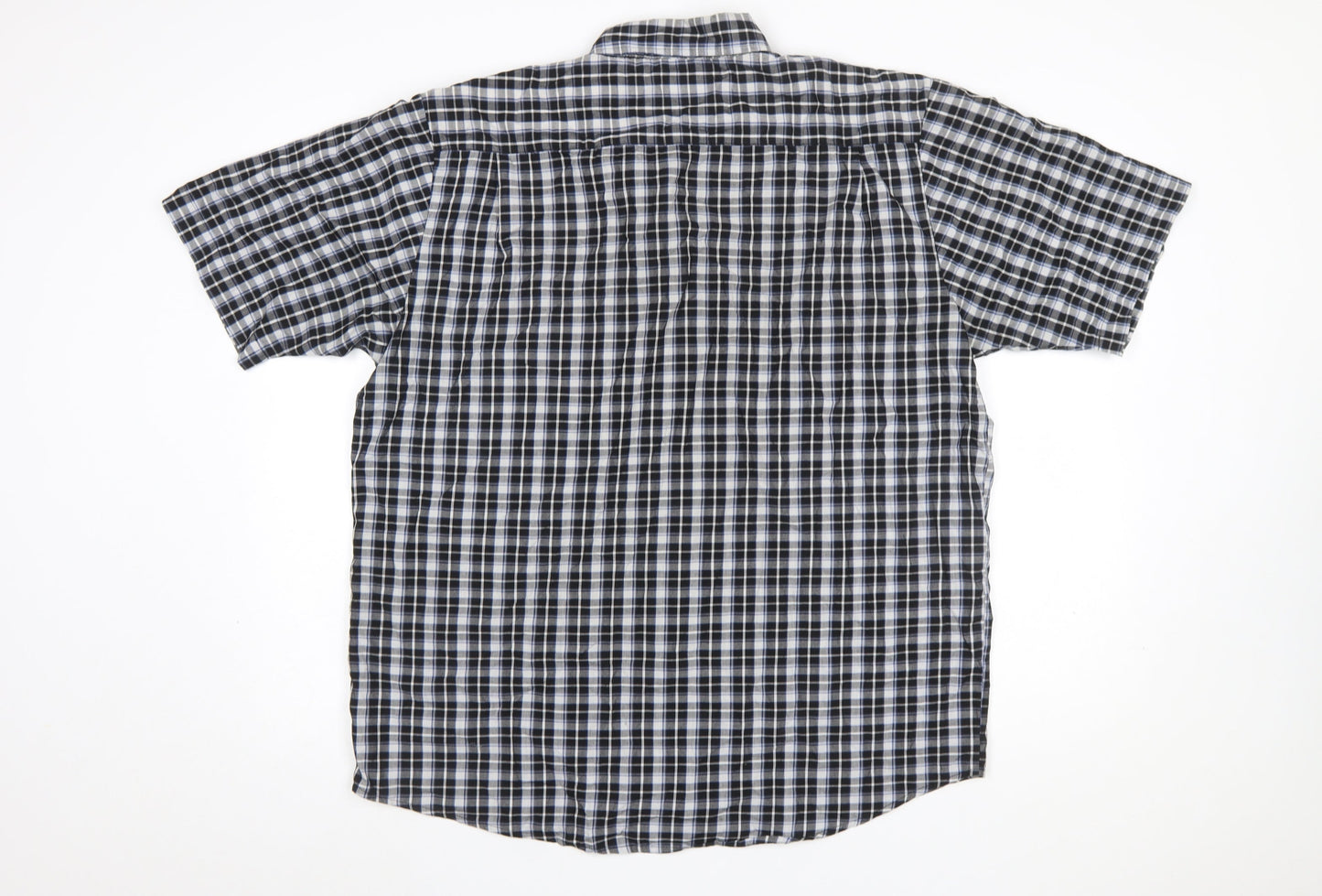 Wrangler Men Blue Check Short Sleeve Button-Up Shirt L