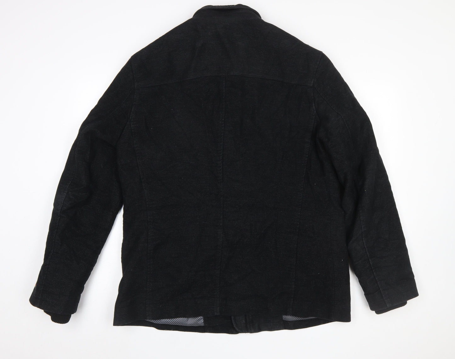 Marks and Spencer Men's Black Cotton Blend Military Jacket L