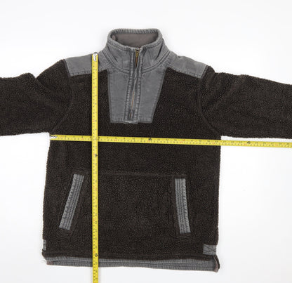 FatFace Men’s Brown Fleece 1/4 Zip Pullover Sweatshirt Size S