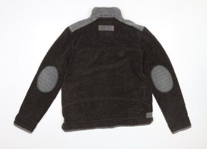 FatFace Men’s Brown Fleece 1/4 Zip Pullover Sweatshirt Size S
