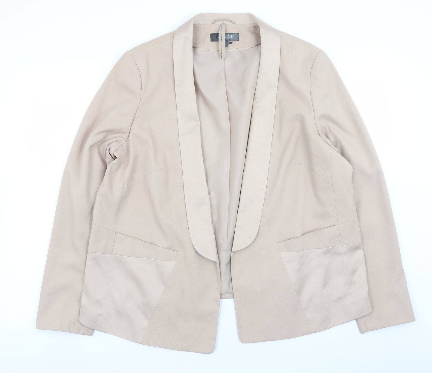 Marks and Spencer Women Beige Size 18 Blazer Jacket Lined Twill