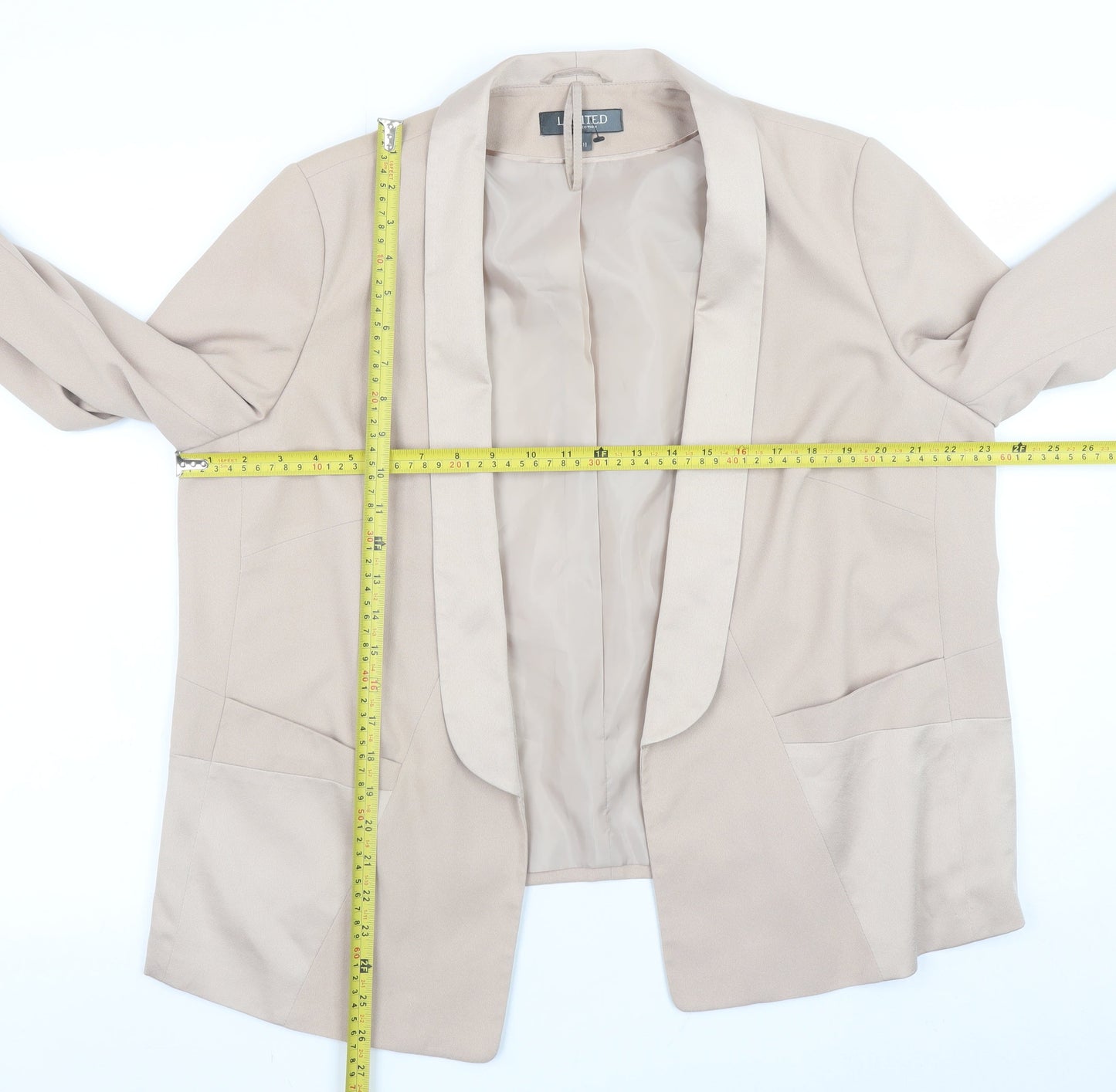 Marks and Spencer Women Beige Size 18 Blazer Jacket Lined Twill