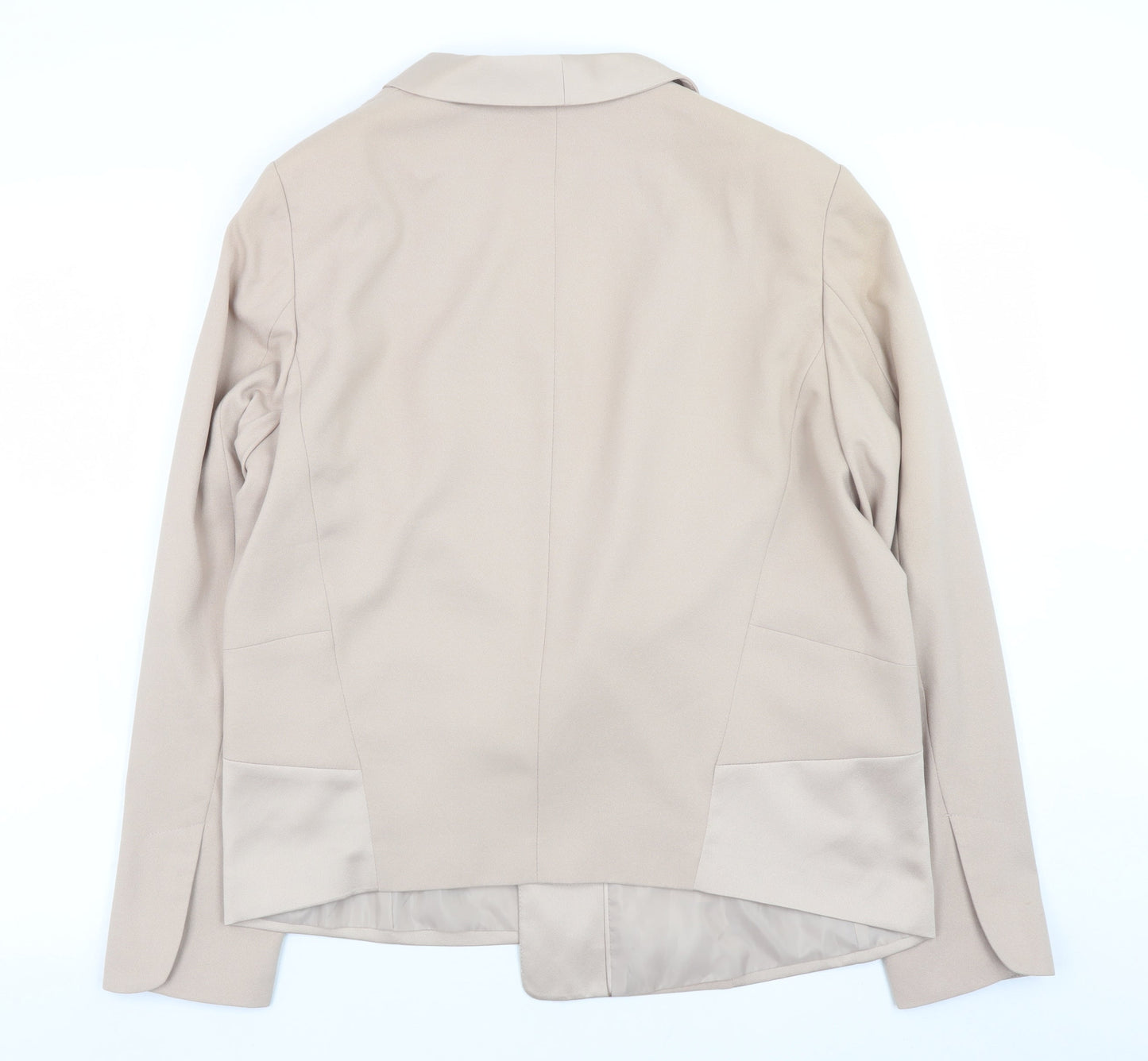 Marks and Spencer Women Beige Size 18 Blazer Jacket Lined Twill