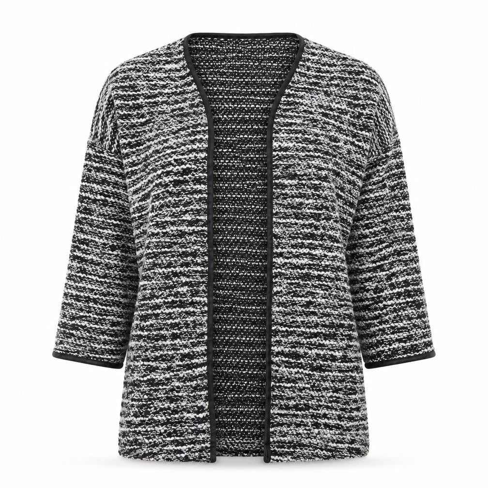 H&M Divided Women Black Knit Coatigan Size S Open Front