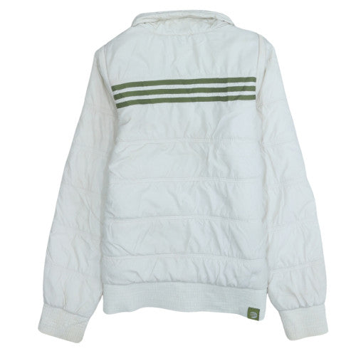 Adidas Womens White Puffer Jacket M Quilted Sports Style